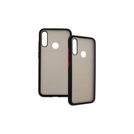 Funda Ghia Con Mica Ac-8993 Para Huawei Y6S Negro Semi-Transparente Hua-Y6S-C1-N