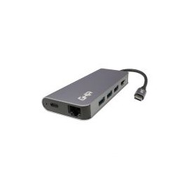 Adaptador Ghia Multipuertos Usb-C 3.1 - Hdmi / Rj45 / Usb 3.1 / Micro Sd / Sd / C Pd Gris Adap-20