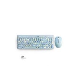 Kit Teclado Y Mouse Acteck Creator Chic Colors Mk475 Inalambrico Con Receptror Usb 2.4 Ghz Azul