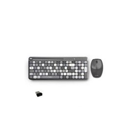 Kit Teclado Y Mouse Acteck Creator Chic Colors Mk475 Inalambrico Con Receptror Usb 2.4 Ghz Gris