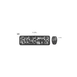 Kit Teclado Y Mouse Acteck Creator Chic Colors Mk475 Inalambrico Con Receptror Usb 2.4 Ghz Negro