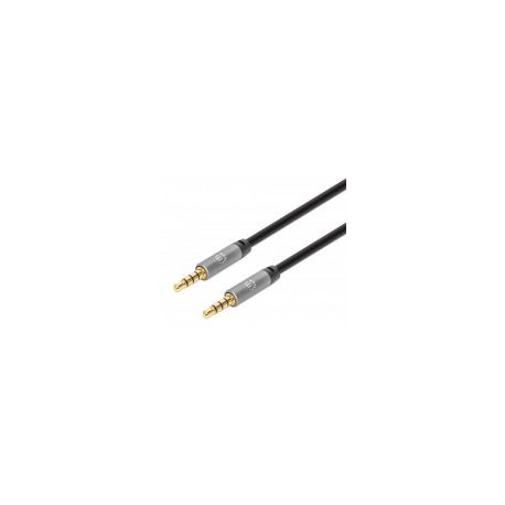 Cable Auxiliar Manhattan Audio Estereo 3.5Mm Macho 3M Negro/Plata 356008