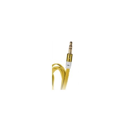 Cable De Audio Vorago Cab-108 3.5 Mm Metalico Amarillo Blister