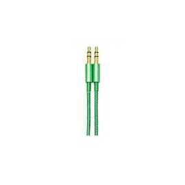 Cable Auxiliar Vorago Cab-115 Verde Metalico 3.5Mm A 3.5 Mm Bolsa