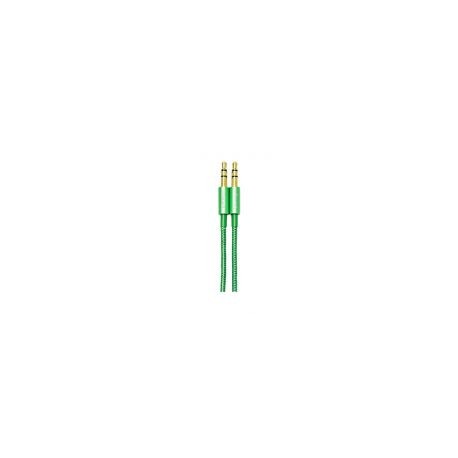 Cable Auxiliar Vorago Cab-115 Verde Metalico 3.5Mm A 3.5 Mm Bolsa