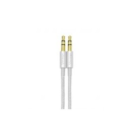 Cable De Audio Vorago Cab-108 3.5 Mm Metalico Blanco Blister