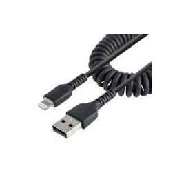 Cable Espiral Startech.Com Lightning Macho A Usb-A Macho 1 Metro Negro Rusb2Alt1Mbc