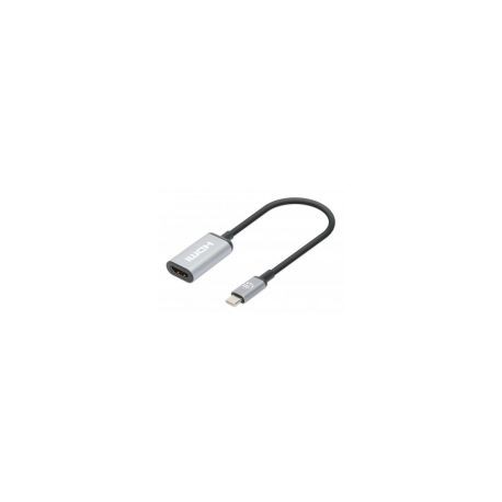 Adaptador Manhattan Usb-C A Hdmi 4K 60Hz Hdmi Hembra, Negro/Plata 153706