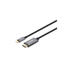 Cable Usb-C A Hdmi Manhattan 4K 60Hz Usb-C - Hdmi 2 M Negro/Plata 153607