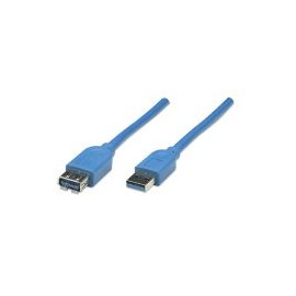 Cable Manhattan Usb Macho Usb Hembra V 3.0 2M Azul 322379 322379