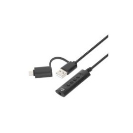 Adaptador De Audio Manhattan Usb-C / Usb-A Macho 3.5Mm Hembra Negro 153560