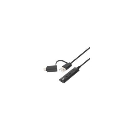 Adaptador De Audio Manhattan Usb-C / Usb-A Macho 3.5Mm Hembra Negro 153560