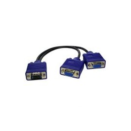 Cable Vga Xcase Vga Macho - 2X Vga Hembra 20Cm Negro / Azul Vgam2Vgahe