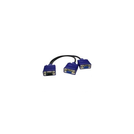 Cable Vga Xcase Vga Macho - 2X Vga Hembra 20Cm Negro / Azul Vgam2Vgahe