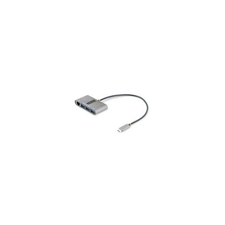 Hub Startech.Com 3X Usb-A 3.0 1X Rj-45 Usb-C 3.0 Gris Hb30C3A1Gea2