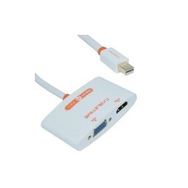 Cable Adaptador Ovaltech Premium 2 En 1 Mini Displayport Macho - Hdmi / Vga Hembra Blanco Ovmdp-2En1