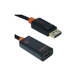 Cable Adaptador Ovaltech Displayport Macho - Hdmi Hembra Negro / Naranja Ovdp-Hdmia