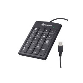 Teclado Numérico Steren Com-625 Usb Extra Plano 19 Teclas Negro