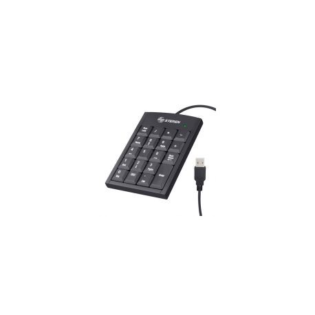 Teclado Numérico Steren Com-625 Usb Extra Plano 19 Teclas Negro