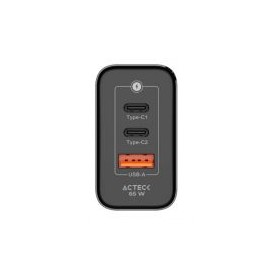 Cargador De Pare Acteck 65W 1X Usb-A / 2X-Usb C Negro Ac-935579