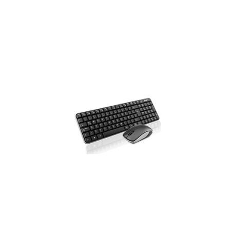 Kit De Teclado Español + Mouse Ghia Inalambrico Rf Negro / Gris Gt4000Bg