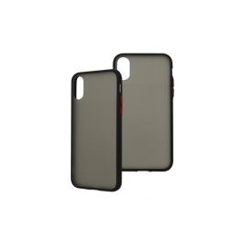 Funda Ghia Con Mica Para Iphone Xs / X Silicon Negro / Semi-Transparente Iph-Xs/X-C1-N