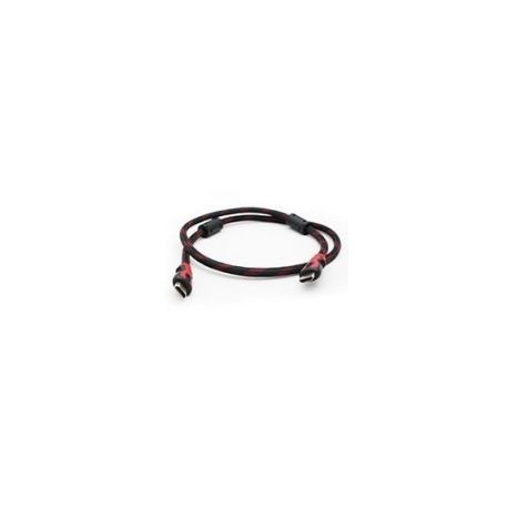 Cable Hdmi Ghia Hdmi 1.4 Macho - Hdmi 1.4 Macho 4K 24Hz Uso Rudo 1M Negro / Rojo Gcb-020