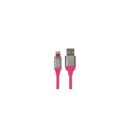 Cable De Carga Ghia Usb-A Macho - Lightning Macho 1M Rosa Gac-196P