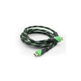 Cable Hdmi Ghia Hdmi 1.4 Macho - Hdmi 1.4 Macho 4K 24Hz 2M Uso Rudo Negro / Verde Gcb-022