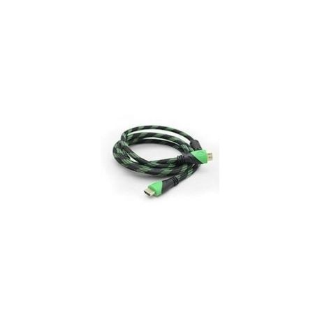 Cable Hdmi Ghia Hdmi 1.4 Macho - Hdmi 1.4 Macho 4K 24Hz 2M Uso Rudo Negro / Verde Gcb-022