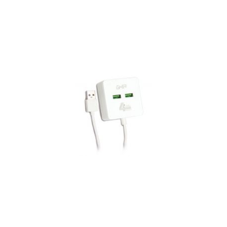 Hub Ghia Usb 2.0 Macho - 4 Puertos Usb 2.0 Hembra Cable 480Mbit/S 0.50Cm Blanco Gac-168