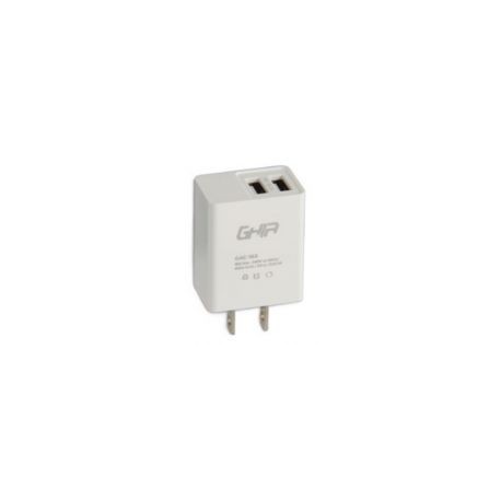 Cargador De Pared Ghia 2 Puertos Usb 2.0 2.1A Blanco Gac-153