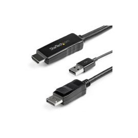 Cable Hdmi 1.4 Macho A Displayport 1.2 Macho Startech.Com 4K 30Hz 3 Metros Negro Hd2Dpmm3M