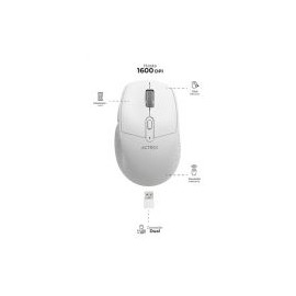 Mouse Ergonómico Acteck Óptico Optimize Ergo Mi680 1600Dpi 6 Botones Inalámbrico Usb-A Ac-934084