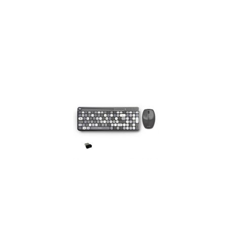 Kit Teclado Y Mouse Acteck Creator Chic Colors Mk475 Inalambrico Con Receptror Usb 2.4 Ghz Gris