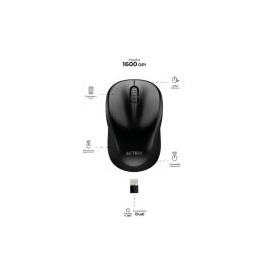 Mouse Acteck Optimize Trip Mi480 1600Dpi 2 Botones Ergonómico Inalámbrico Usb Negro Ac-934169