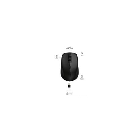 Mouse Acteck Óptico Optimize Trip Mi670 1600Dpi 4 Botones Inalámbrico Usb Negro Ac-934121