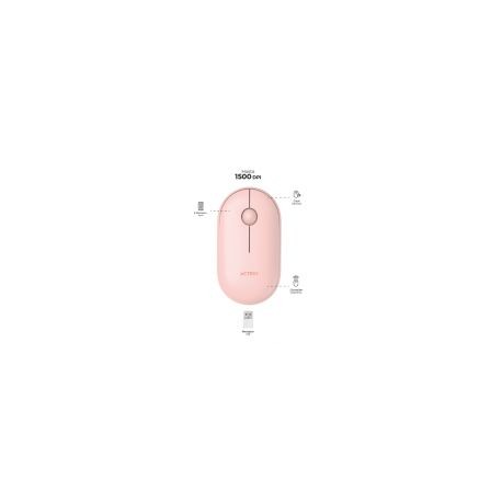 Mouse Acteck Óptico Optimize Edge Mi460 1600Dpi 2 Botones Inalámbrico Usb A Rosa Ac-934107