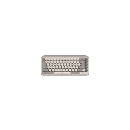 Teclado Logitech Mecanico Pop Keys Easy Switch Inglés Teclas De Emojis Bluetooth Gris 920-011518