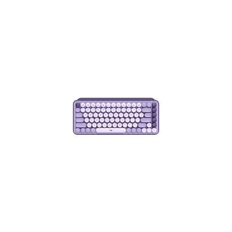 Teclado Logitech Mecanico Pop Keys Easy Switch Inglés Teclas De Emojis Bluetooth Violeta 920-011519