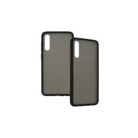 Funda Ghia Con Mica Para Samsung A30S Silicon Negro / Semi-Transparente Sam-A30S-C2-N