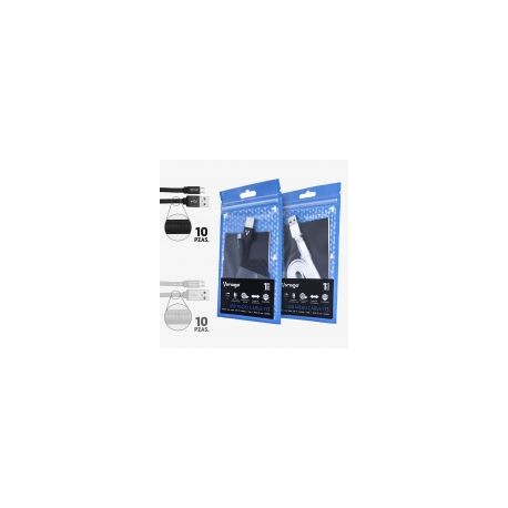 Kit 20 Cables Micro Usb Vorago Cab-113 (10 Negros Y 10 Blancos)