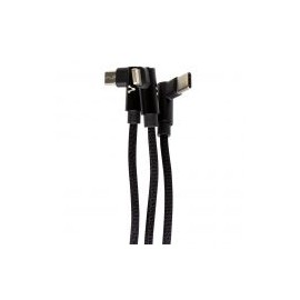 CABLE VORAGO CAB-308 MICRO USB/ LIGHTNING/ TIPO C 2.4A NEGRO