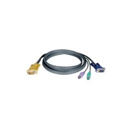 Cable Multiplexor Kvm Tripplite 3 En 1 Hd15 Macho - Hd15 Macho 2X Mini Din-6 3M P774-010