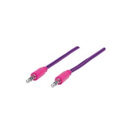 Cable Stereo Manhattan M-M (Stereo) 1.8M Textil Morado/Rosa 352833