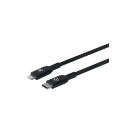 Cable Usb-C A Lightning Manhattan  (394192) Negro Carga Y Sincroniza