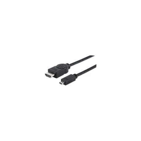 Cable Video Hdmi Manhattan M-Micro 2M + Ethernet (324427)