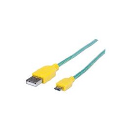 Cable Manhattan Usb V2.0 A-Micro B 1.0M Textil Turquesa-Amari 352710