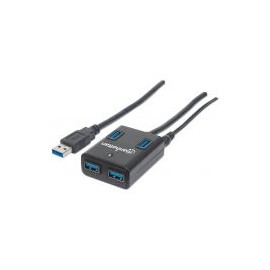 Hub Usb Manhattan, Usb 3.0, Color Negro, 4 Puertos