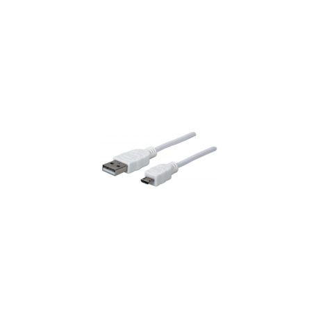 Cable Usb Manhattan V2.0 A-Micro B 1.0M Blanco 323987